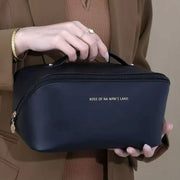 Large Capacity Waterproof Travel Cosmetic Bag & Makeup Organizer (Black)