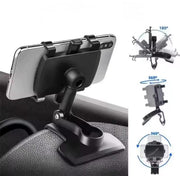 360° Rotatable Dashboard & Sun Visor Car Phone Holder