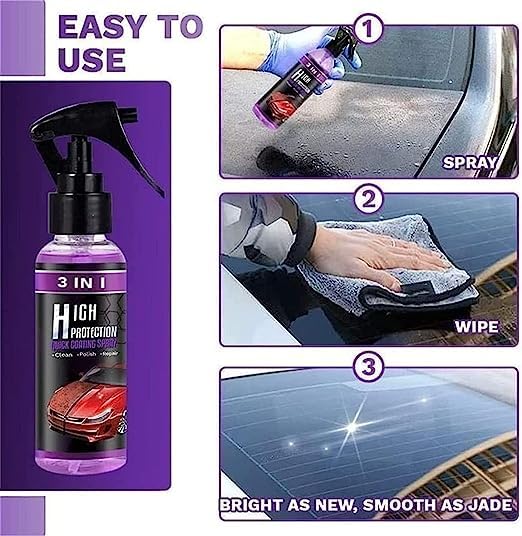 Premium Quality 3 In 1 High Protection Quick Car Coating Spray 🔥| Buy 1 Get 1 Free