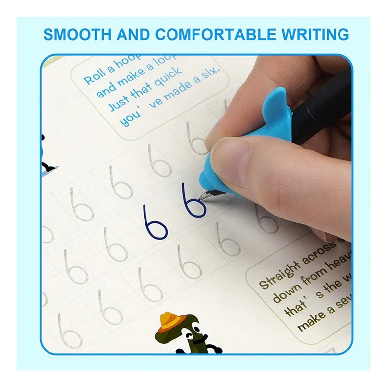 Kids Magic Practice Book (4 Books + 1 Pen + 1 Grip + 10 Refill)