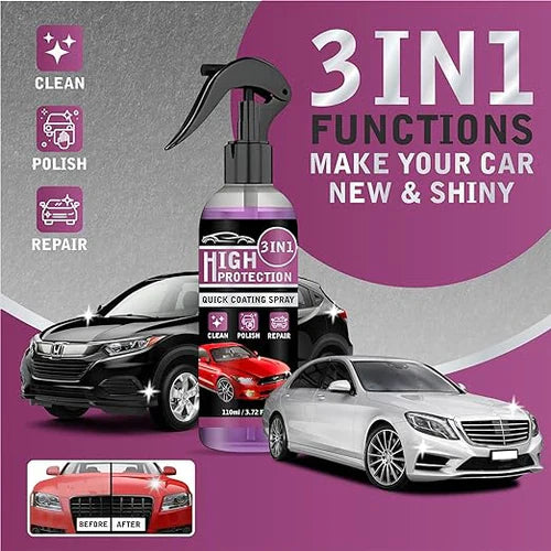 Premium Quality 3 In 1 High Protection Quick Car Coating Spray 🔥| Buy 1 Get 1 Free