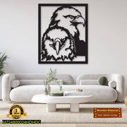 Eagle Wall Art Black MDF 16x16 Modern Decor