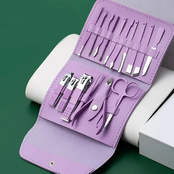 16 PCS Stainless Steel Manicure Pedicure Set | Professional Nail Care Kit | Free Home Delivery