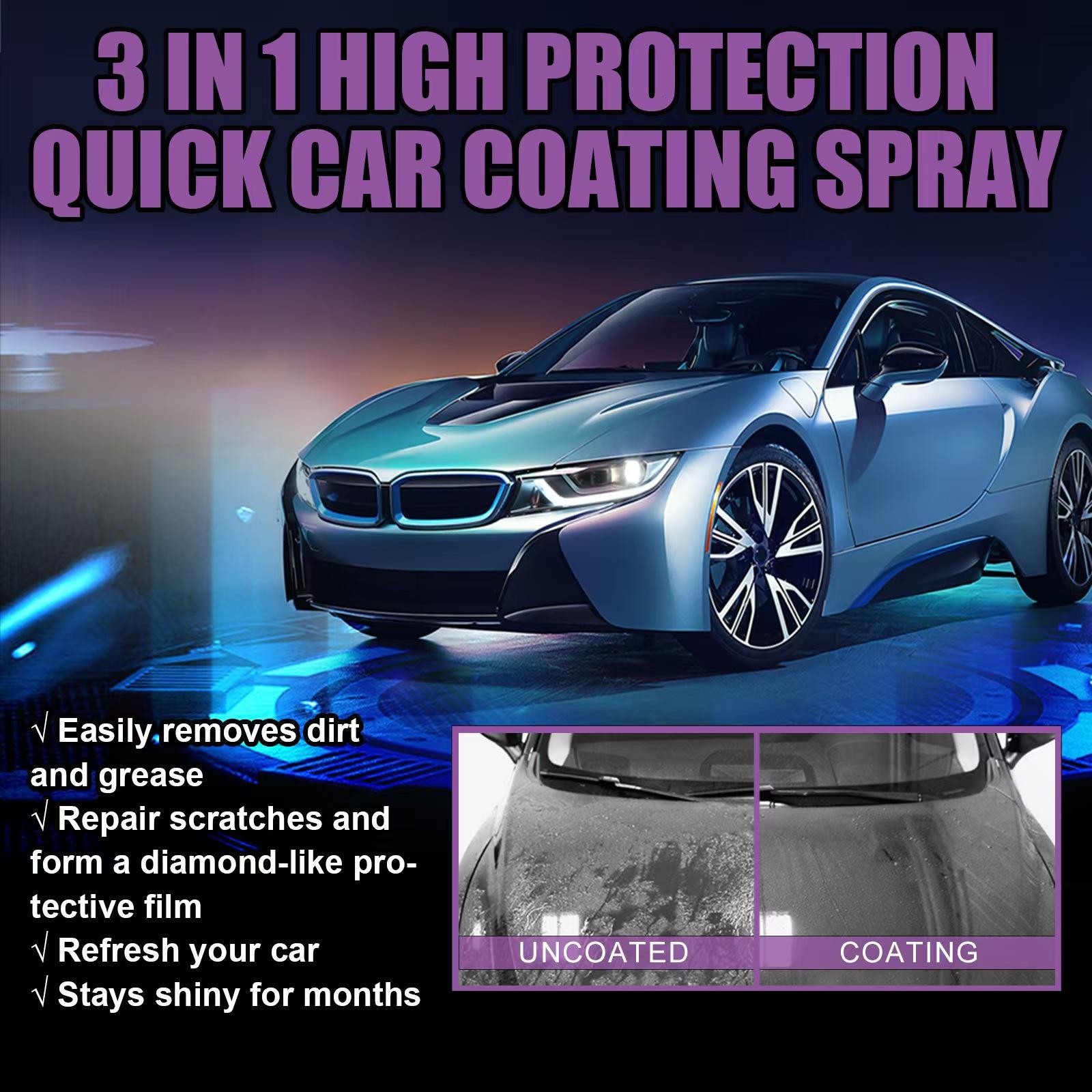 Premium Quality 3 In 1 High Protection Quick Car Coating Spray 🔥| Buy 1 Get 1 Free